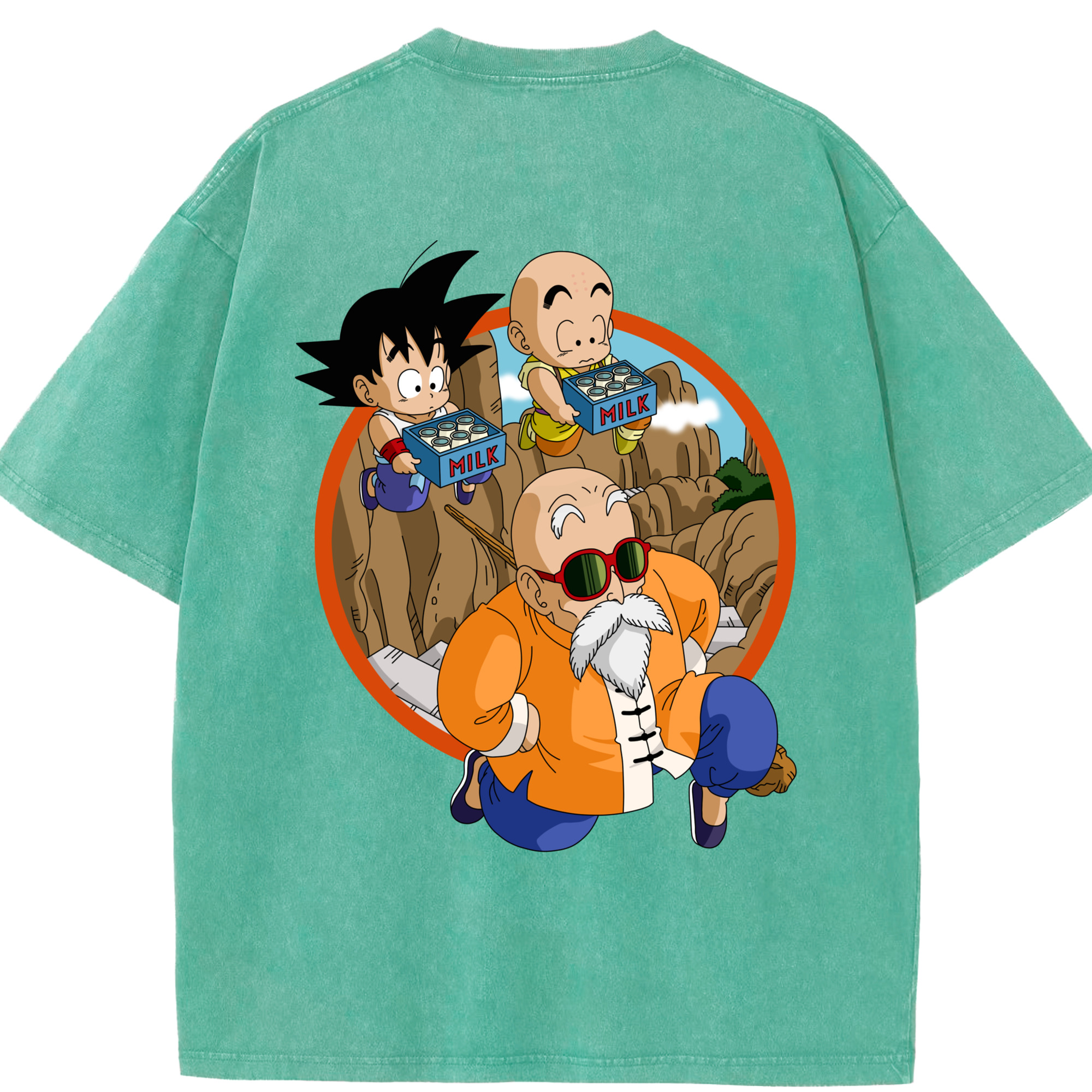 （画像用） ドラゴンボール 亀仙人（かめせんにん） DRAGON BALL Master Roshi Kame Sennin 綿100% ヴィンテージ風 半袖Tシャツ（背面プリント）